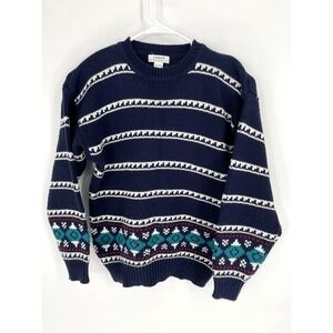 VTG Arrow Sport Mens Large Grandpa Sweater Multicolor Christmas Theme